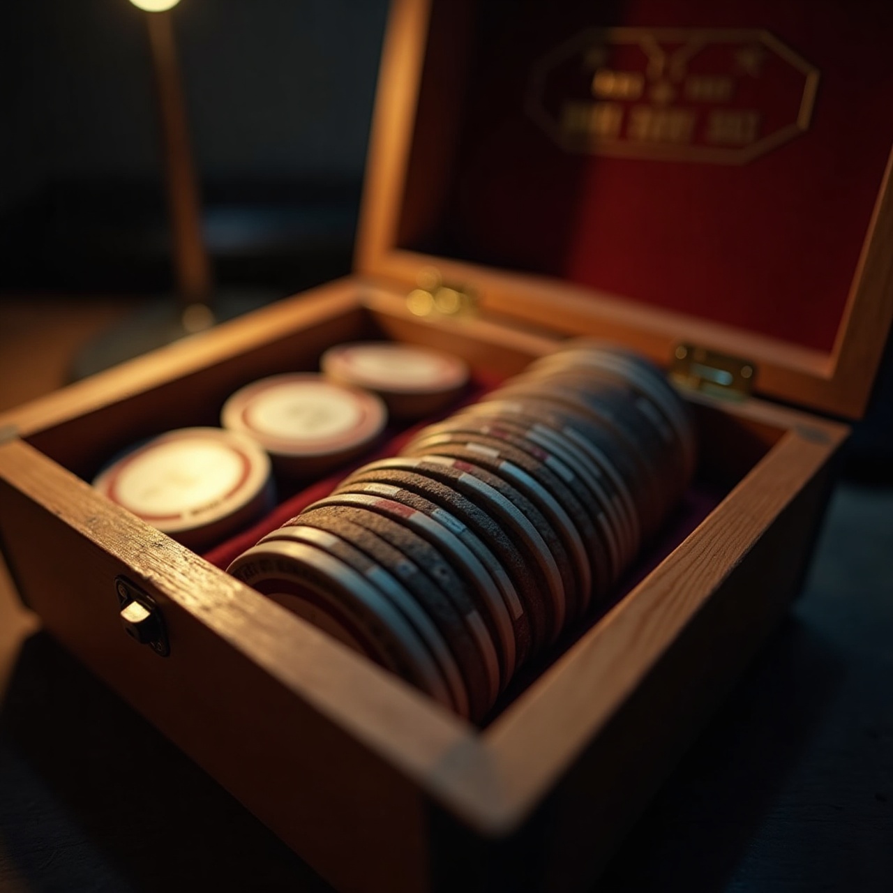Clay composite chip set of 500 in hardwood case